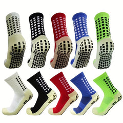 3 Pairs Non-Slip Mid Calf Football Socks
