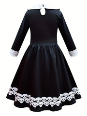 Cartoon Skull Halloween Costume Dress for Girls