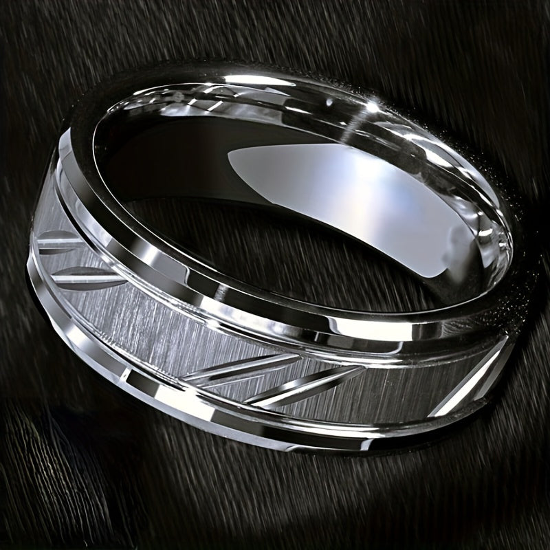 6 8MM Stainless Steel Couple Ring for Proposal Engagement Wedding Band