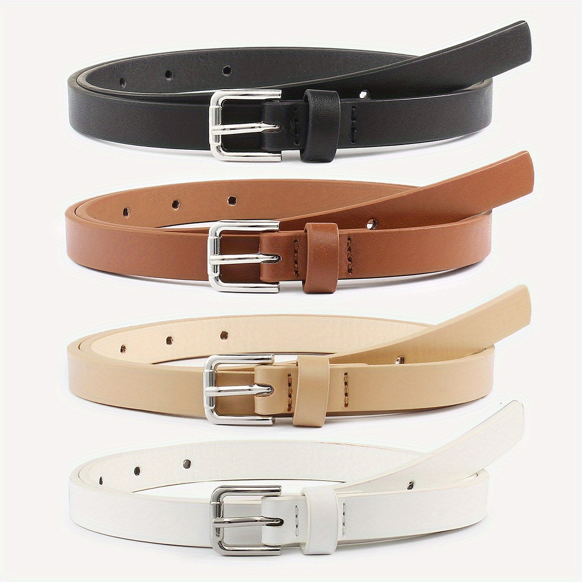 Square Pin Buckle Belt Set PU Vintage Jeans Pants Belt Women
