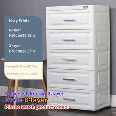 Stackable Plastic Dresser Organizer with Metal Handles