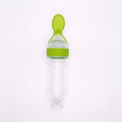Baby Silicone Feeding Bottle With Spoon - Infant Feeding Tool
