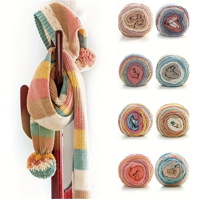 5 Strands Milk Cotton Segment Dye Rainbow Cotton Diy Woven Wool