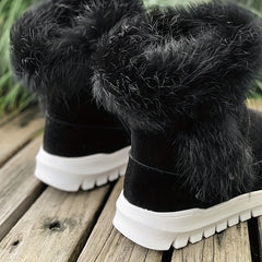 Women's Plush Lined Snow Boots Winter Warm Flat Outdoor Boots