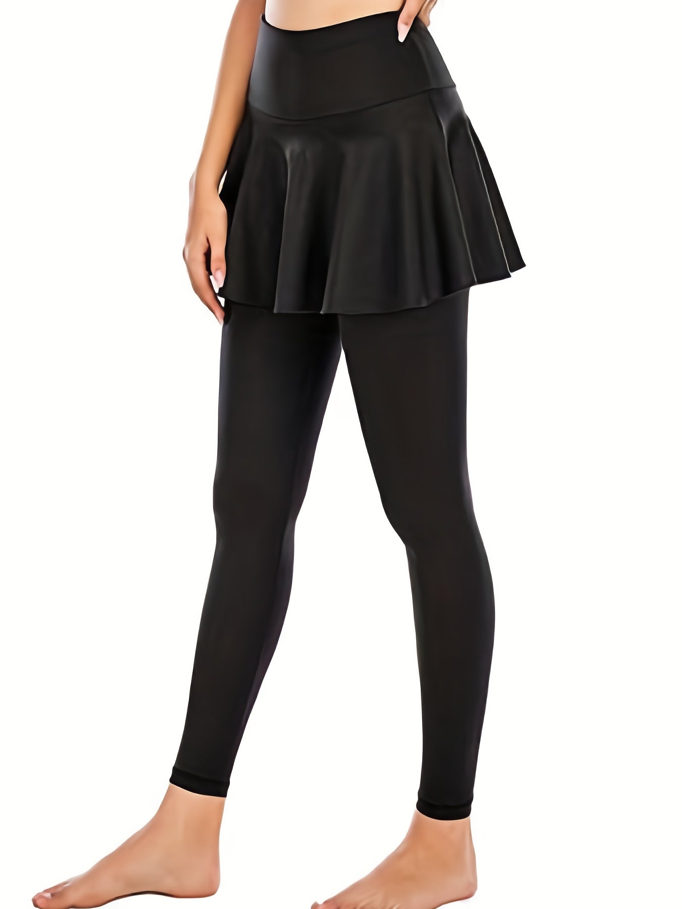 2 In 1 Skinny Leggings Casual Stretchy Skirt Leggings