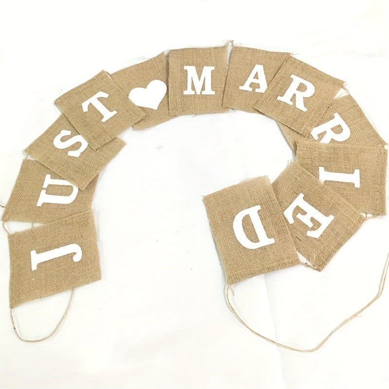 Rustic Just Married Mr & Mrs Wedding Bunting Decoration
