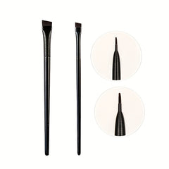 2 Pcs Angled Eyeliner Eyebrow Brush Ultra Fine Beauty Cosmetic Tool