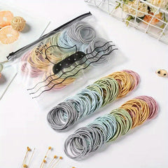 100PCS Thin Head Rope High Elasticity Small Rubber Band Ponytail Hair Tie