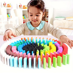 Wooden Domino Building Blocks Set Game Educational Toys For Kids