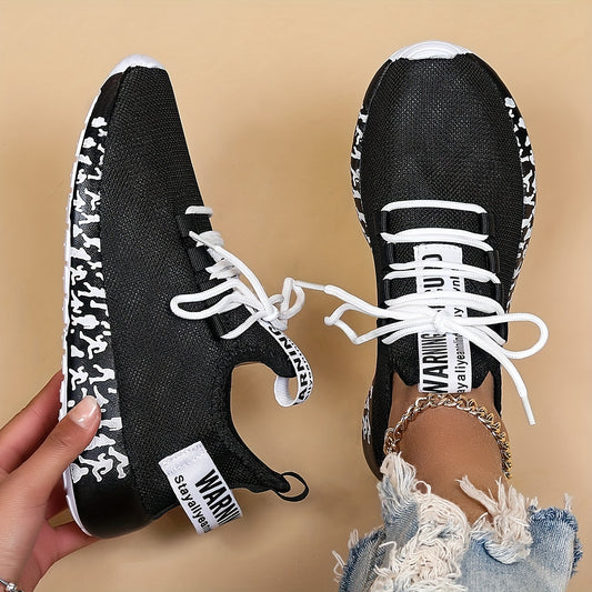 Women's Pattern Running Shoes Lace Up Walking Sneakers