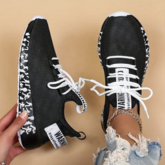 Women's Pattern Running Shoes Lace Up Walking Sneakers
