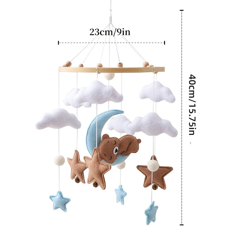 Baby Crib Cloth Mobile Coffee Bear Stars Moon Shapes Ringtone