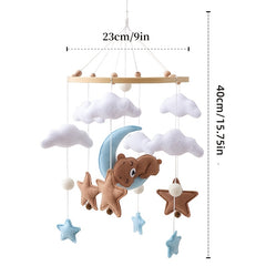 Baby Crib Cloth Mobile Coffee Bear Stars Moon Shapes Ringtone