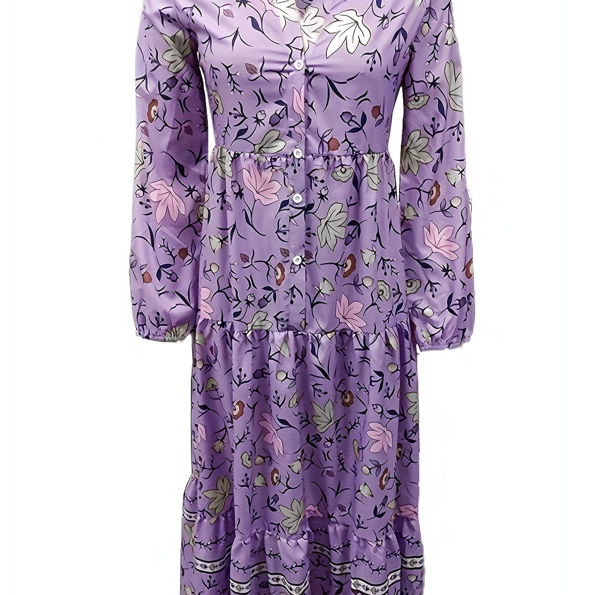  Casual Dress Women's Plus Floral Print Smock Dress