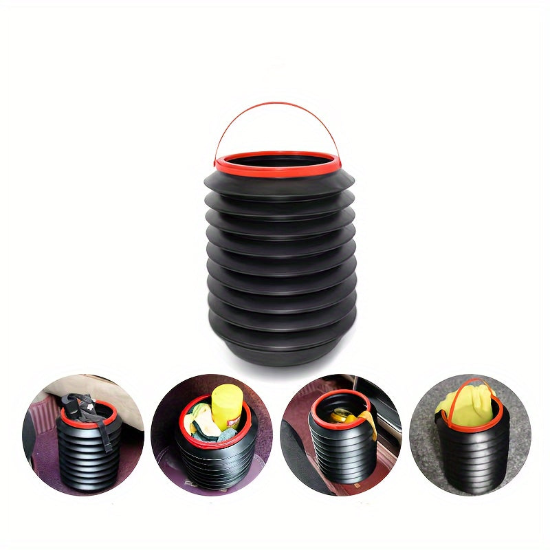 Retractable Car Trash Can 4L Large Capacity Car Storage Bucket