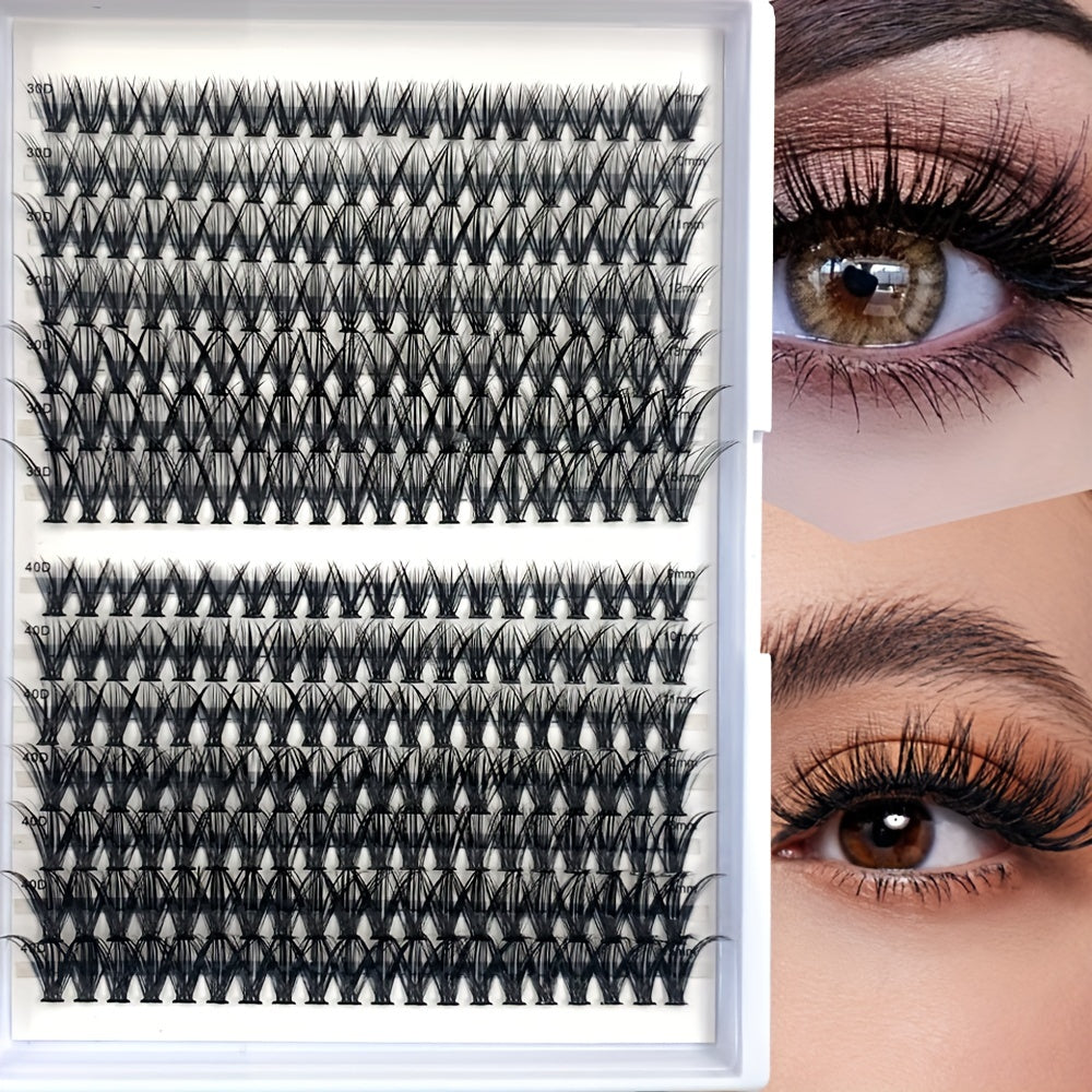 280 Clusters Lashes 30 40D 9 15mm Mix Style D Curling Lashes Extensions