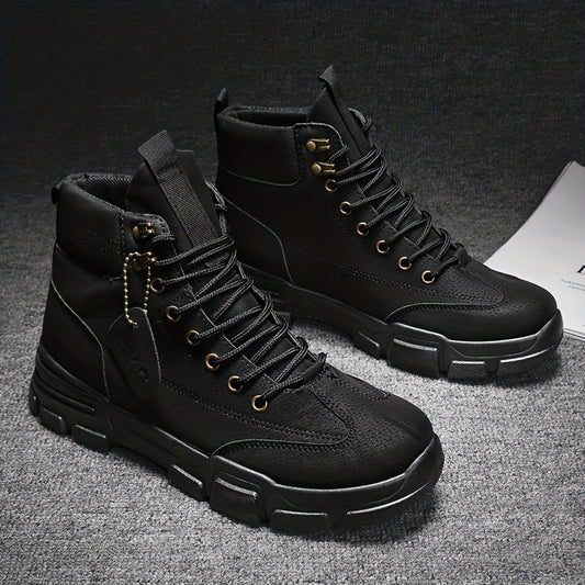 Men's Rugged Construction Service Boots Casual Lace up Walking Shoes