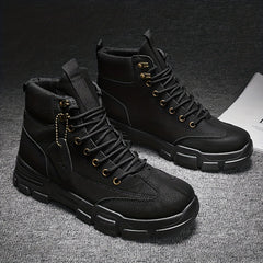 Men's Rugged Construction Service Boots Casual Lace up Walking Shoes
