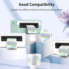 500pcs 2 Inch Holographic Circle Stickers Self Adhesive Waterproof Labels