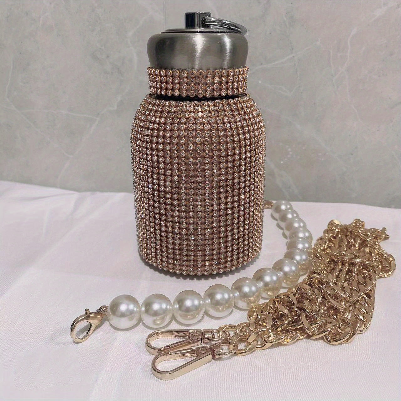 300ml Rhinestone Water Bottle Vacuum Flask
