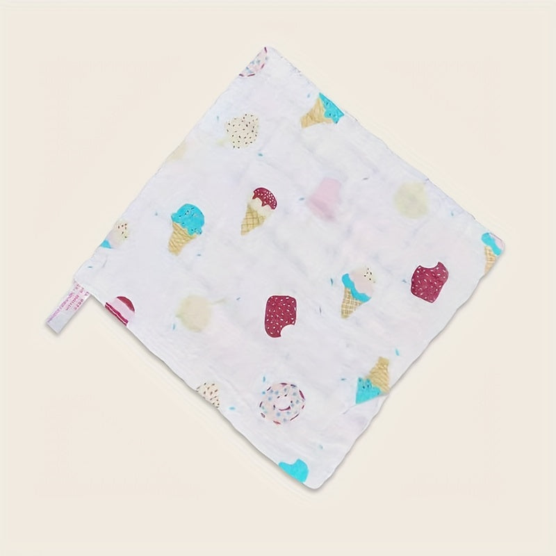 5pcs Baby Towels Cartoon Gauze Square Towels