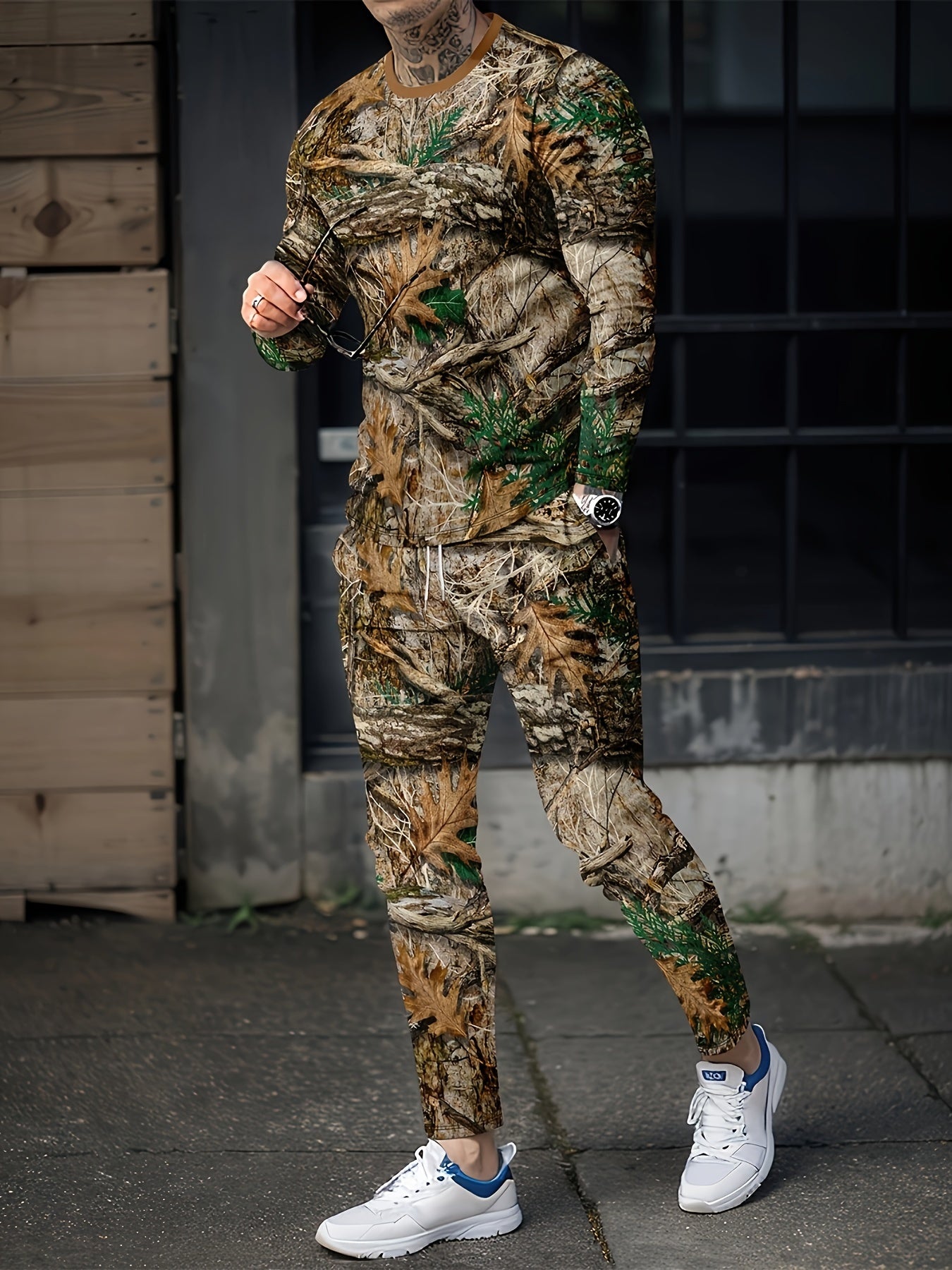 Men's 2 Piece Outfit King Print T-shirt & Sweatpants