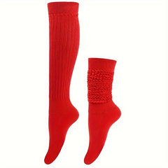 Men's Knee High Solid Knit Slouch Socks