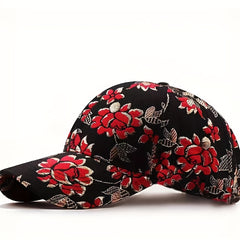 Rose Jacquard Baseball Cap Lightweight Dad Hat Sun Hats