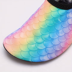 Girls' Gradient Fish Scale Water Shoes Quick Dry Lightweight Soft Socks