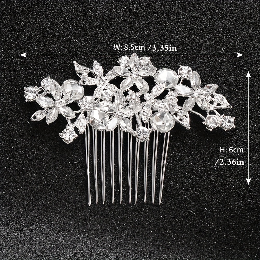 Bridal Crystal Rhinestone Hair Comb Side Insert Comb Head Jewelry