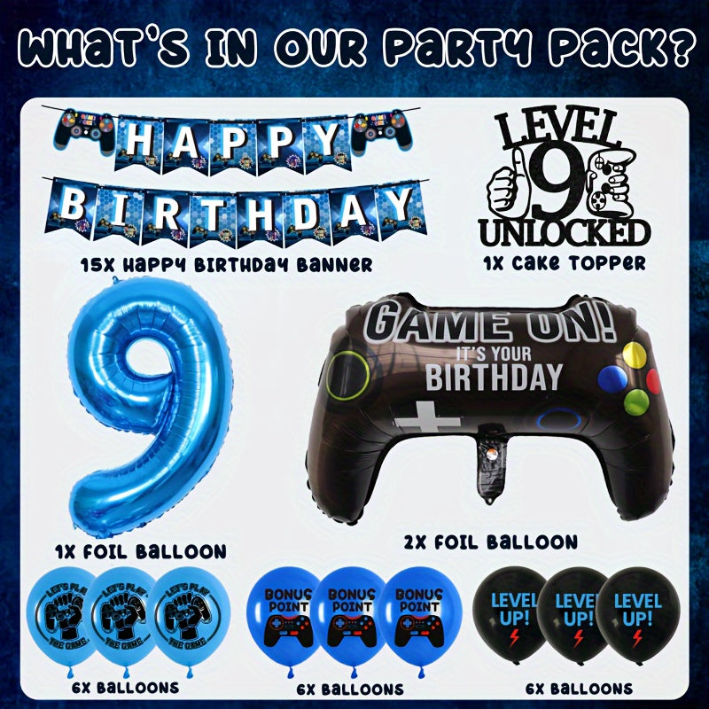 Video Game Birthday Decorations Gaming Theme Party Balloons For Gamer Fans
