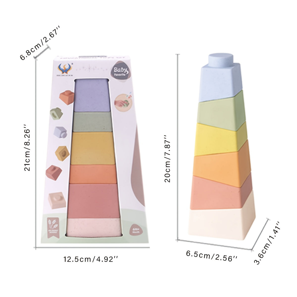 Colorful PVC Stacking Blocks Tower for Kids