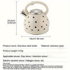 Stainless Steel Dot Print Kettle - 3.5L for Outdoor Camping