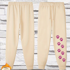 Women's Plus Dog Paw Graphic Fleece Joggers