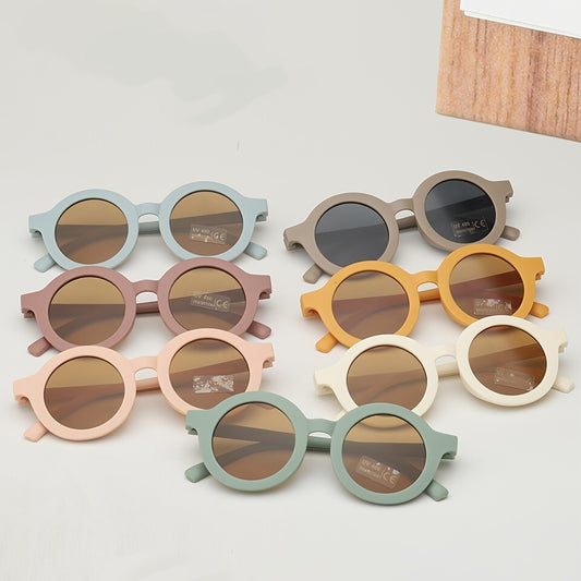 Boys Casual Round Frame Sunglasses UV Protection Glasses