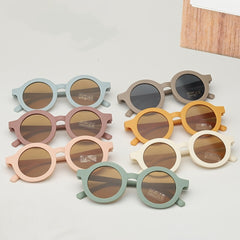 Boys Casual Round Frame Sunglasses UV Protection Glasses
