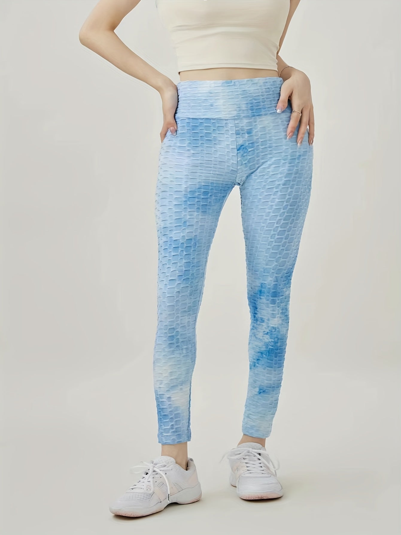  Tie Dye Ruched Hip Lifting Yoga Leggings