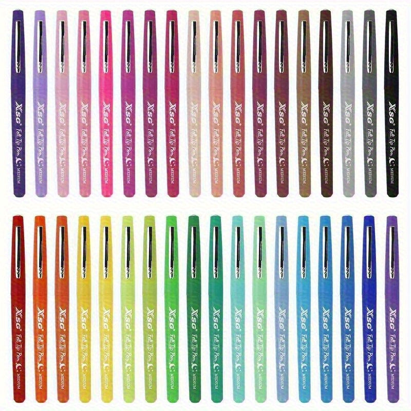 36 KING Ergonomic Gel Pens 0.35mm Fine Tip Bright Colors for Study Office Art
