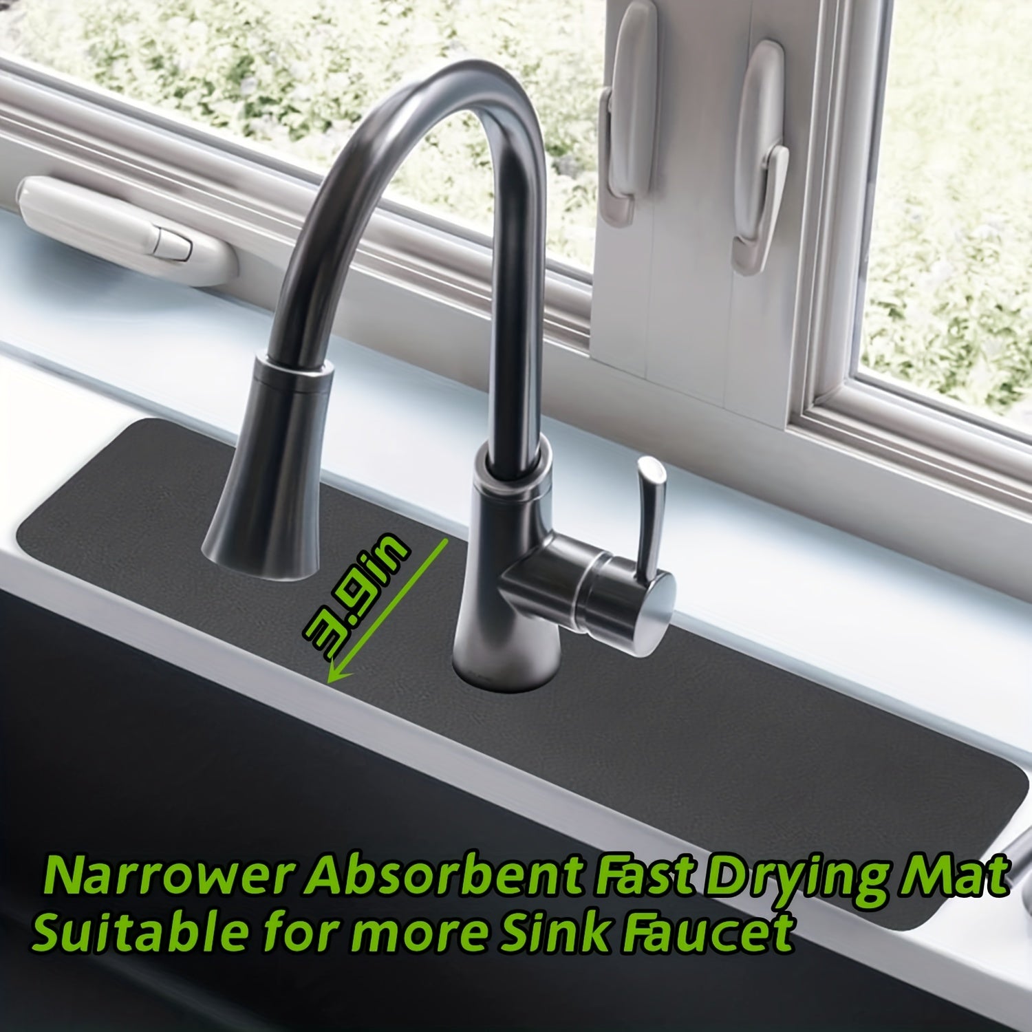 Sink Faucet Splash Guard Absorbent Drying Mat Drip Catcher