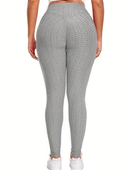 High Waist Honeycomb Peach Butt Leggings for Women