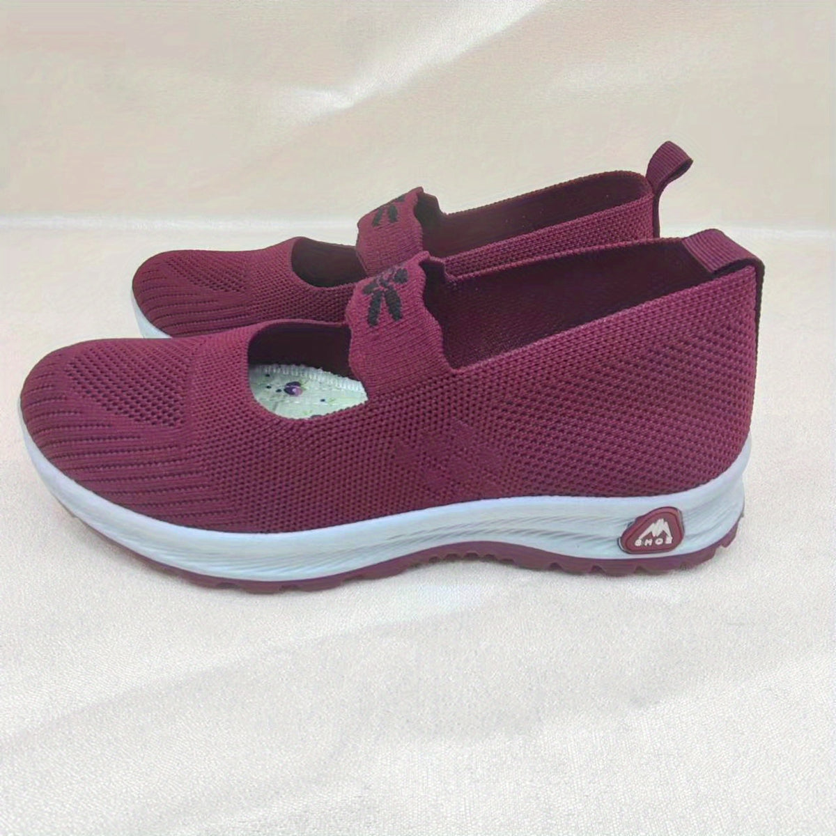 Women's Breathable Knit Sneakers Casual Slip On Outdoor Shoes