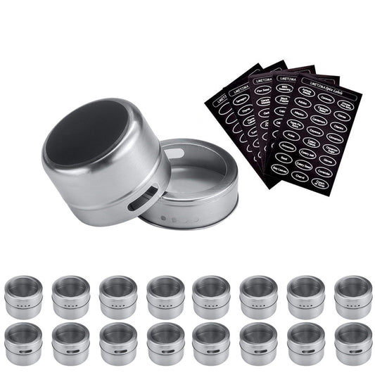 Magnetic Spice Tins Set Stainless Steel Spice Storage Container