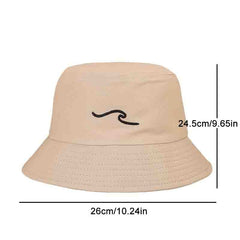Beige Embroidery Fishermans Hat Small Basin Cap for Outdoor Activities All Seas