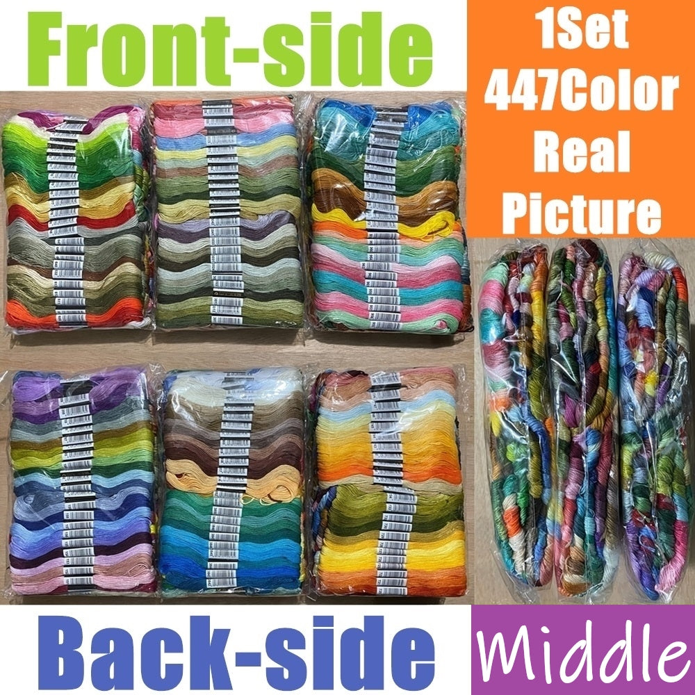 447 Colors Embroidery Thread 8M Cross Stitch Thread Sewing Skeins