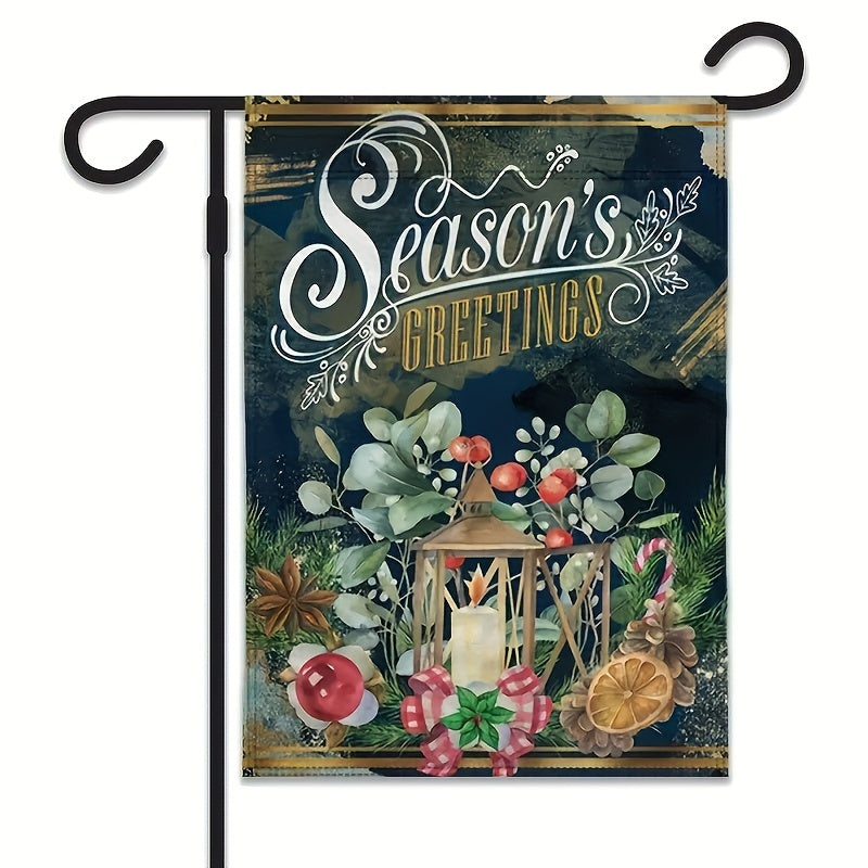Double Sided Christmas Holiday Garden Flag 12x18in Durable Decor