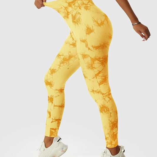Tie Dye Seamless Yoga Leggings High Waist Fitness Sports Pants