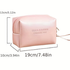 Waterproof Cosmetic Bag PU Leather Makeup Storage Organizer Lightweight