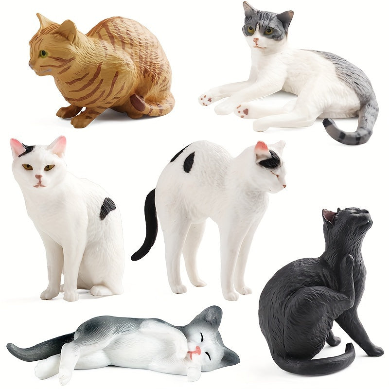 Handcrafted Simulated Cat Model Toy Solid Static Spotted Orange Cat
