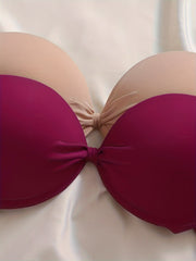 3pcs Solid T Shirt Bras Comfy & Breathable Push Up Bra