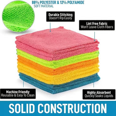 10pcs Microfiber Car Wash Towel Polishing Waxing Cloth
